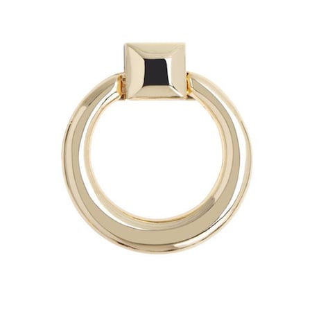 Camp Usa Anello 1.62 x 1.75 in. Ring Cabinet Pull Polished Gold CA948030